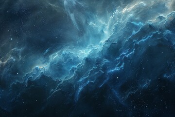 Fototapeta na wymiar Vast Blue and Black Space Filled With Stars