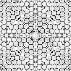 Vektor Grunge Texturen und Muster - Hexagon Waben Formen - Musterkachel Quadrat Nahtlos