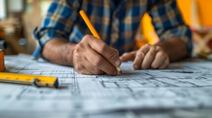 Precision Planning - Architect's Hands on Blueprints