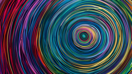 Radiant Ripples: Vivid Concentric Color Noise. Generative AI