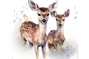 made watercolor baby illustration Stunning deer