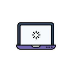 Laptop icon design with white background stock illustration