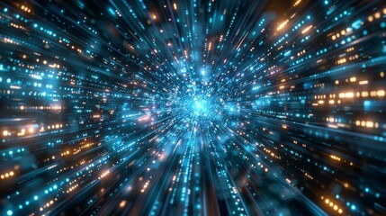 Abstract futuristic technology big data transfer or connecting