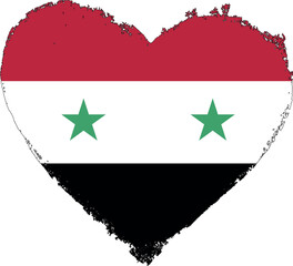 Syria flag in heart shape.