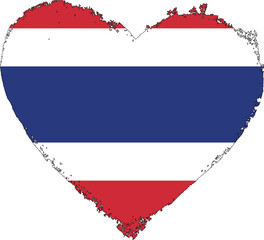 Thailand flag in heart shape.