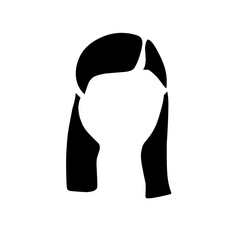 Set of 33 Woman hairstyles. Monochrome icons.vector hairstyle silhouette.