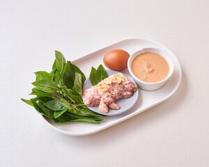 food menu in shabu restaurant dish