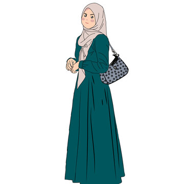Girl with tosca dress In Ramadhan