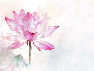 Pink Lotus: A Delicate Watercolor Beauty