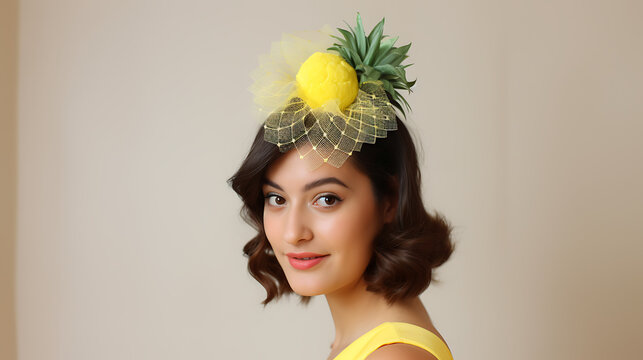 unique and stylish lemon fascinator, perfect for summer events or garden parties