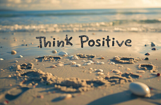 "Think Positive" - Beach Sand Writing with a Twist