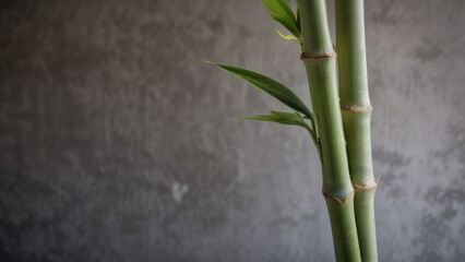 bamboo sticks on a gray concrete background