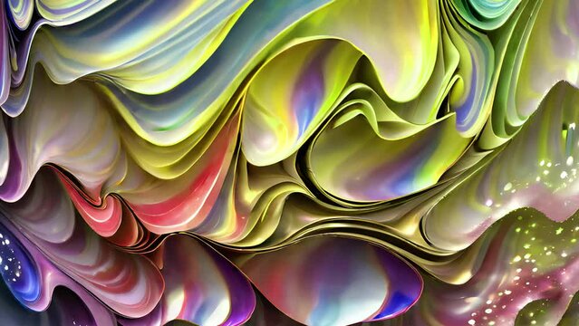 Abstract wave animation.Colorful flowing fractal background.Abstract explosion animation.Abstract multicolor paint art .Computer generated abstract background.Wavy digital background	