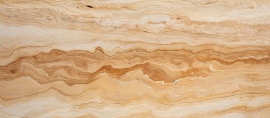 Obraz premium A closeup of a brown wooden plank with a marble texture, resembling a landscape of beige soil and hardwood flooring. The pattern features peach hues and a horizon line