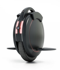 Monowheel electric scooter isolated on white background. 3D illustration © Destina