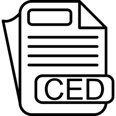 CED File Format Icon - obrazy, fototapety, plakaty