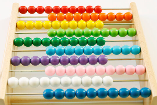 Wooden Abacus Counting Beads Math Educational Counters Toy, Childhood mental health Development frame on white background