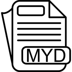 MYD File Format Icon - obrazy, fototapety, plakaty