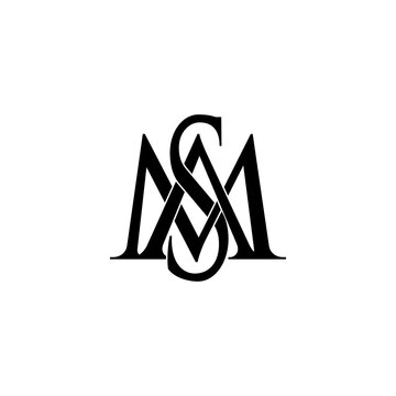asm lettering initial monogram logo design