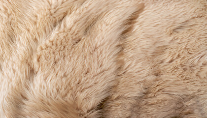 Closeup of beige Fur Texture. Smooth Fluffy and Silky Background