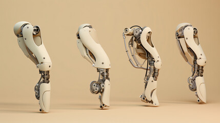 Robotic prosthetic limbs and exoskeletons solid color - obrazy, fototapety, plakaty