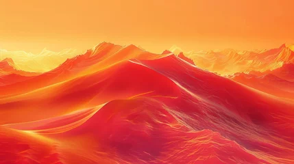 Poster Majestic Mountain Range at Sunset © jiawei