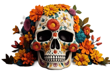 Dead Skull Day flowers Mexican