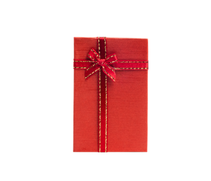 Red gift box white background.