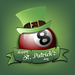 Happy St. Patricks day and billiard ball - 757797351