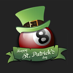 Happy St. Patricks day and billiard ball - 757797507