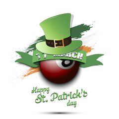 Happy St. Patricks day and billiard ball - 757797746