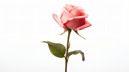 Rose flower isolated on white ..