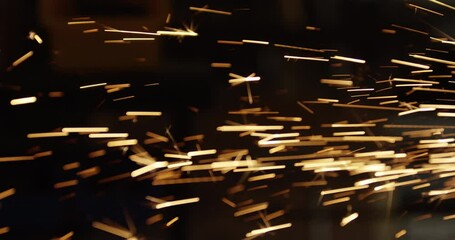 metal shop grinding sparks broll