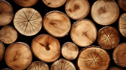 Gordijnen Round wood stumps texture background .. © levit