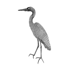 Simple line art illustration of a heron 3