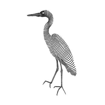 recommend clip art: Simple line art illustration of a heron 3