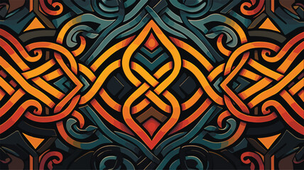 Abstract beautiful colored vector celtic knot patterns. Seamless celtic knot pattern background
