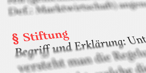 Das Wort Stiftung im Buch erklärt mit Paragraph Zeichen