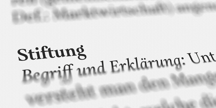 Das Wort Stiftung im Buch erklärt