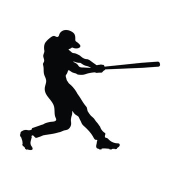 Baseball player. Silhouettes of people playing Baseball on a white background. Graphic images for designers and for decorating their work. Vector illustration.