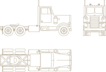 Adobe Illustrator Artwork vector sketch illustration design for car, truck, heavy lifting equipment for the mining industry