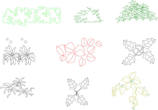 Adobe Illustrator Artwork Vector sketch illustration of a collection of tree plants for completeness of the image 