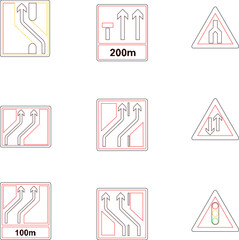 Fototapeta premium Adobe Illustrator Artworkvector sketch illustration of road sign design for rules on Arab roads and cities