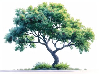 Collection of Contemporary Amla Tree Illustrations Generative AI