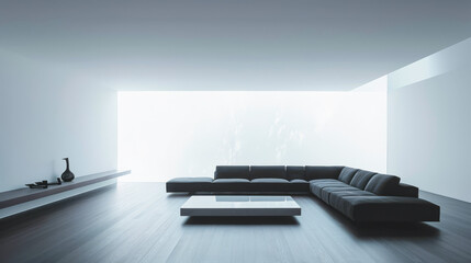 Elegant home design with minimalist decor. Sophisticated modern interiors composition