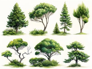 Eastern Redcedar - Juniperus virginiana: A Collection of Modern Illustrations Generative AI
