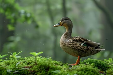 Mallard Ducks in Their Natural Habitat, Mallard Ducks Gliding Across Tranquil Waters, Mallard Ducks Enjoying a Peaceful Pond, Mallard Ducks Amidst the Serenity of Nature, Mallard Ducks Creating Ripple