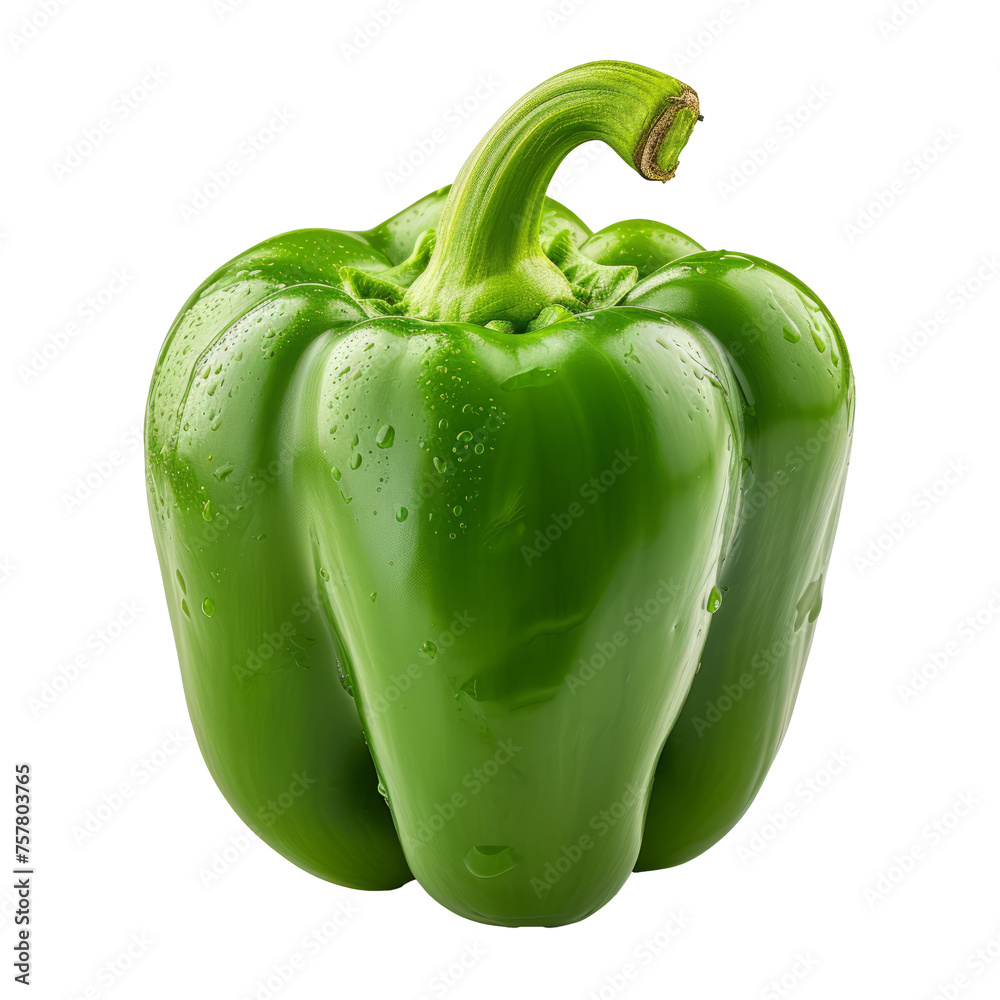 Wall mural green pepper isolated on white