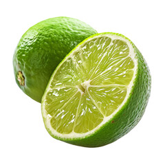 Fresh lime isolated on transparent background With clipping path. cut out. 3d render