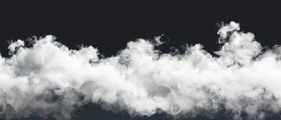 A white smoke cloud over a transparent background with an overlay of fog. Modern illustration of smoky mist on the ground, a meteorological phenomenon or condensation. - obrazy, fototapety, plakaty